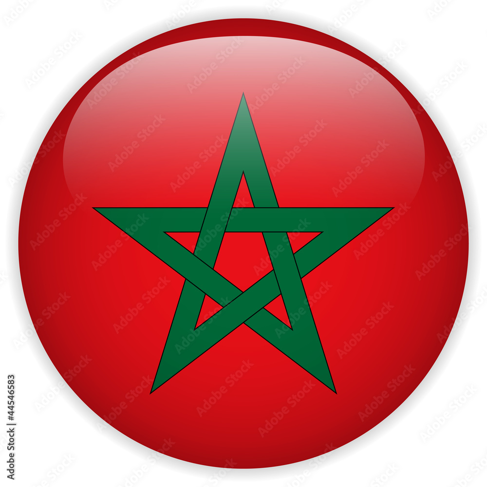 Morocco Flag Glossy Button Morocco Flag Glossy Button