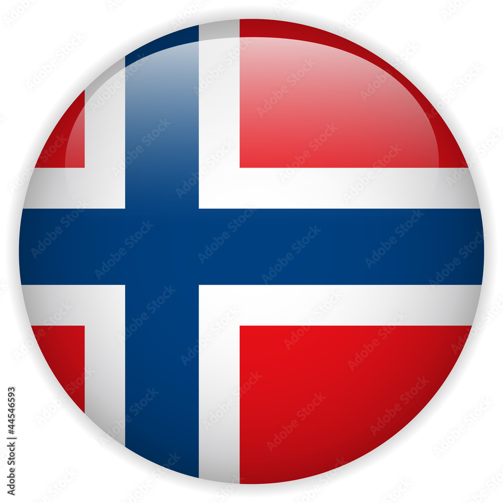 Norway Flag Glossy Button Norway Flag Glossy Button