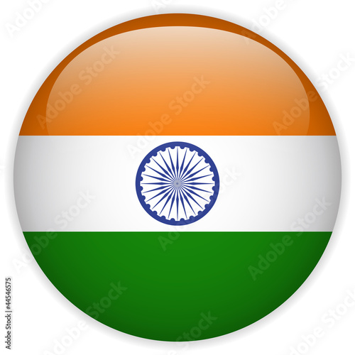 India Flag Glossy Button