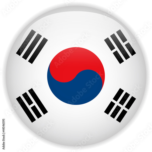 South Korea Flag Glossy Button