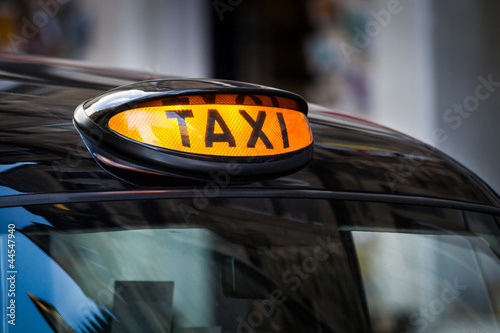 Taxi sign in UK