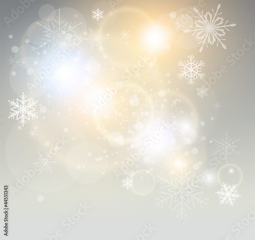 Abstract Christmas background with white snowflakes