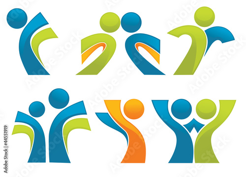 abstract sportive people symbols, vector collection