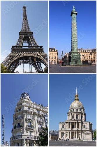 Paris, carte postale en 4 photos photo