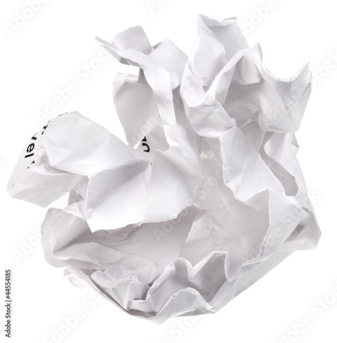 crumpled sheet of paper