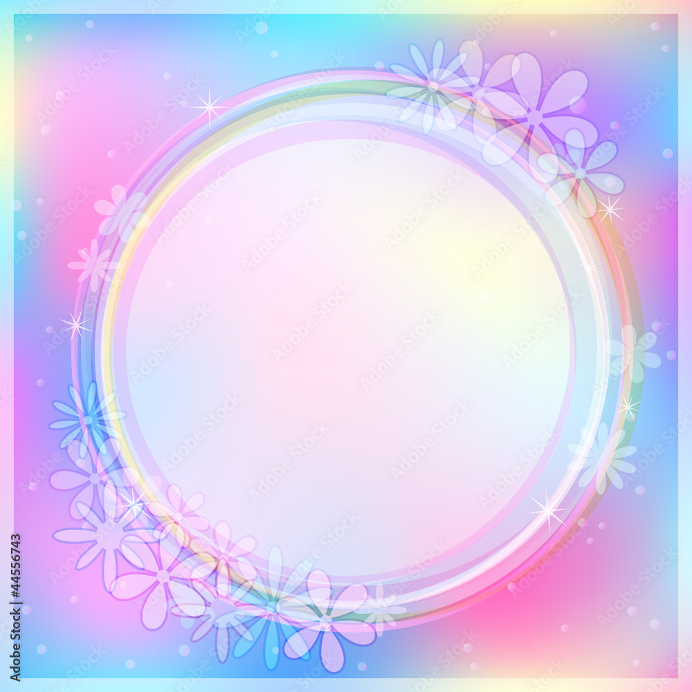 Light Blue Abstract Card with Round Label