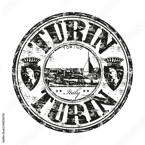 Turin grunge rubber stamp