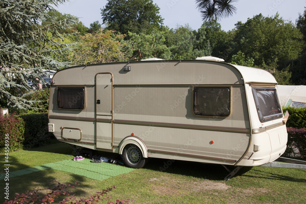 old caravan on the camping old caravan on the camping