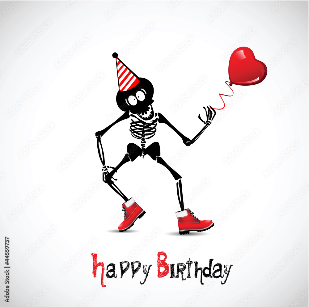 Happy Birthday! skeleton Stock Vector | Adobe Stock