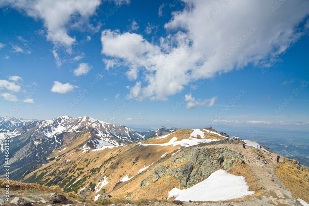 Beautiful mountain panorama of High Tatra Mountains