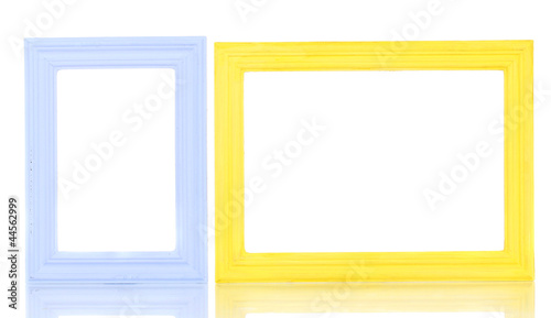 Wooden frames isolated on white.