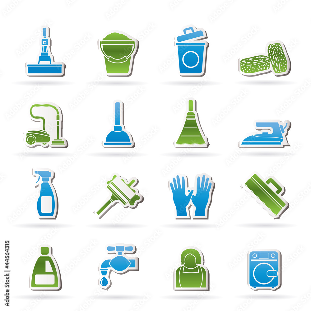 Cleaning and hygiene icons - vector icon set