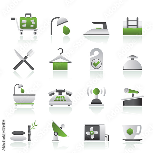 Hotel and motel icons - Vector icon Set