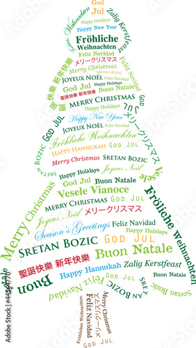 Multi-Lingual Textual Christmas Tree