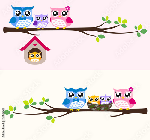 happy owl family #44566161