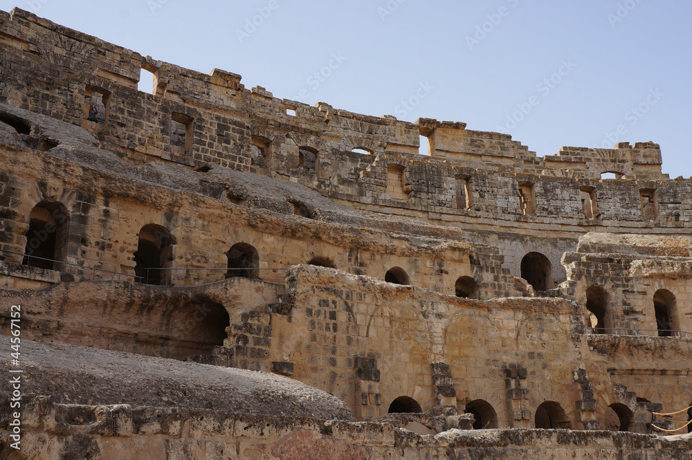 Panoramic view of the amphitheater of El Djem in Tunisia