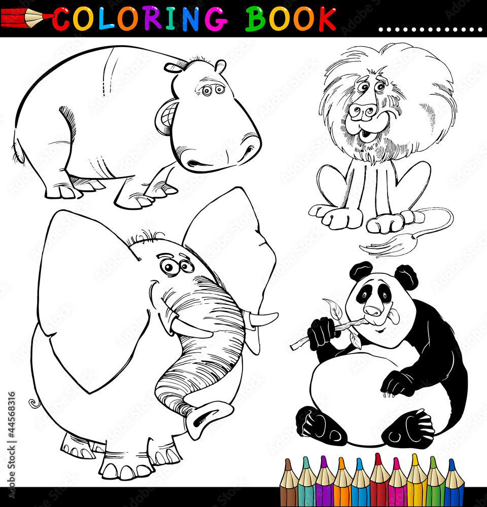 Fototapeta premium Animals for Coloring Book or Page