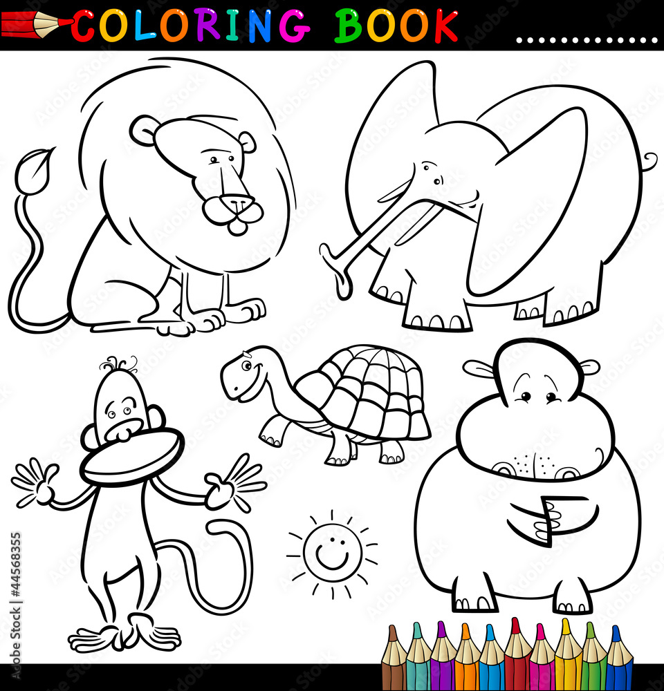 Naklejka premium Animals for Coloring Book or Page