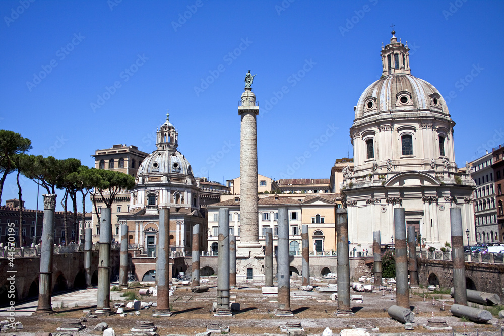 The Colonna di Traiano and the Santissimo Nome di Maria al Foro