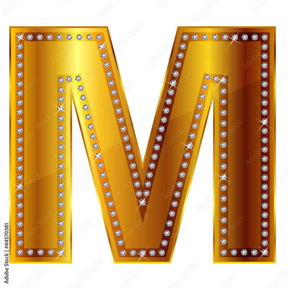 Obraz premium M アルファベット ダイヤモンド 金