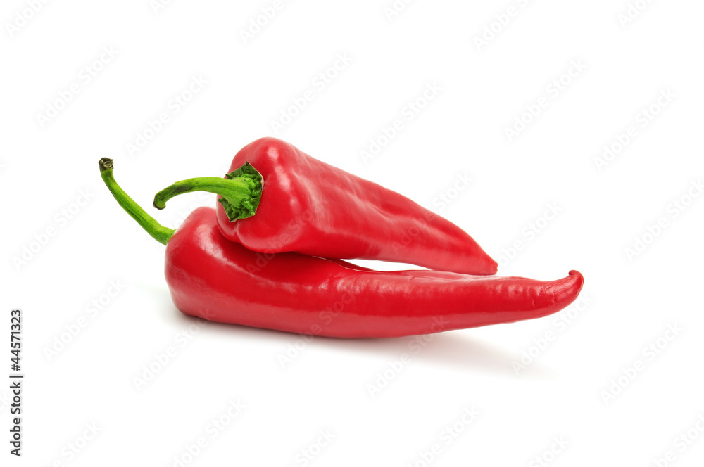 red peppers isolated on white background