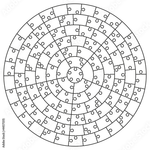 Blank transparent unique circle shape background puzzle vector
