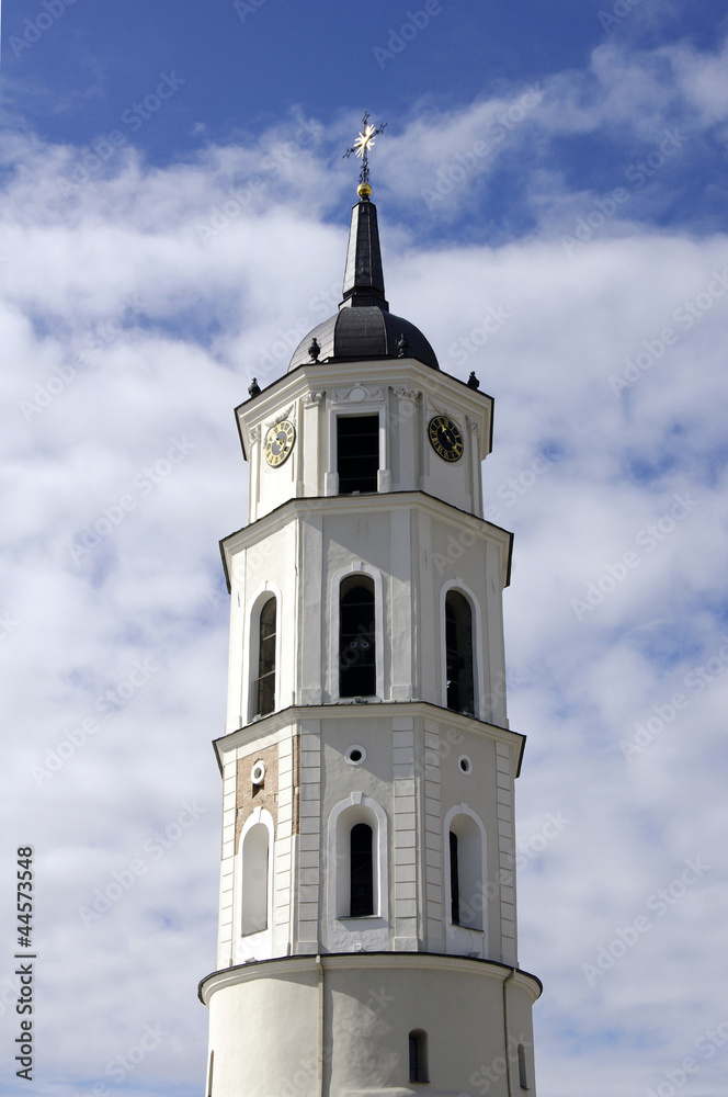 Fototapeta premium Bellfre tower of cathedral of Vilnius, Lithuania
