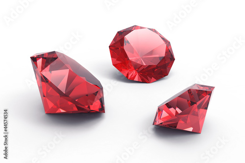 A beautiful ruby gems isolated on white background photo