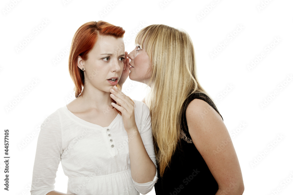 young red and blond haired girls shocked when she hear secret young red and blond haired girls shocked when she hear secret