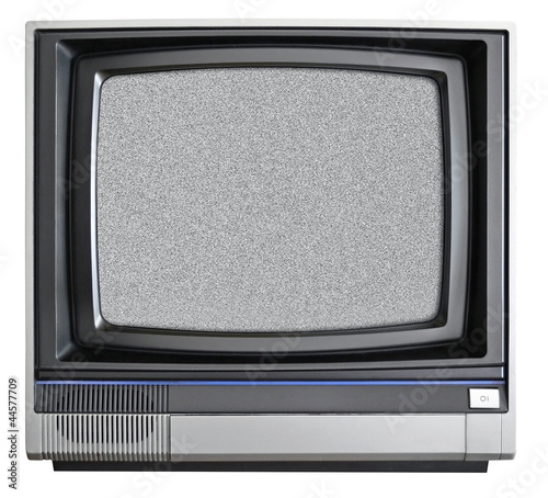 Old tv on white background photo
