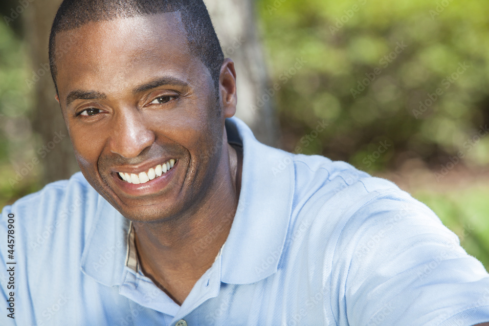 Happy African American Man Smiling