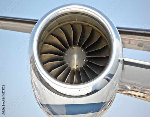 close up of aircraft jet engine travel time