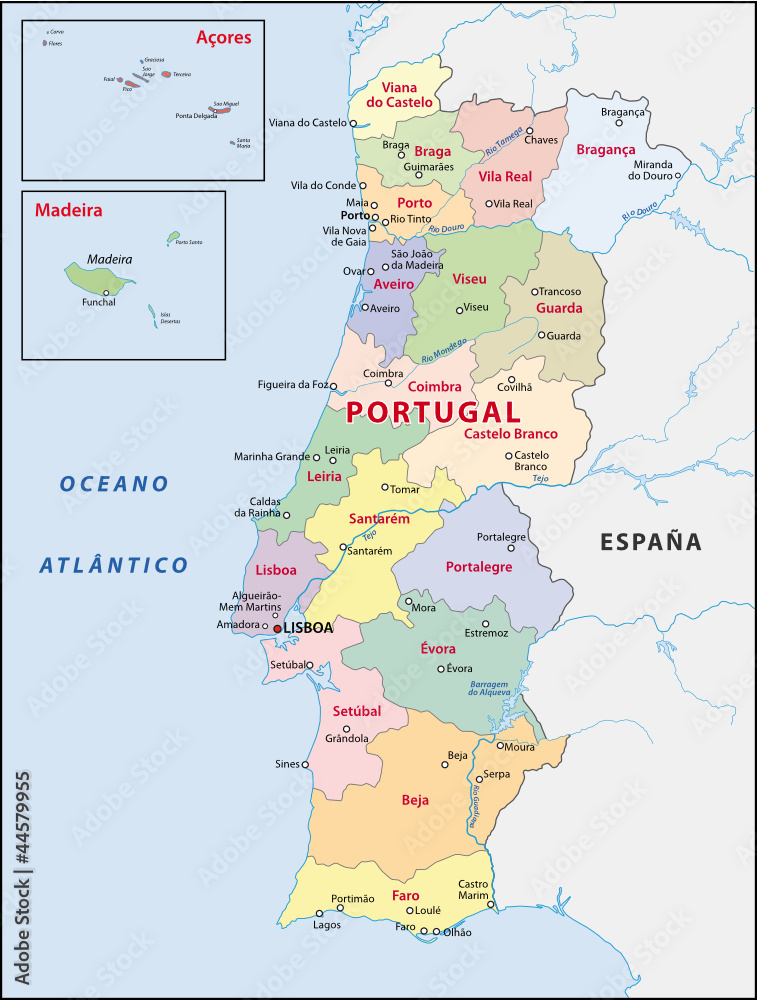 Portugal, Regionen, Administrativ Adobe Stock