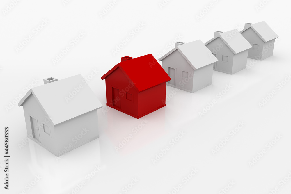Isolated Red house Isolated Red house