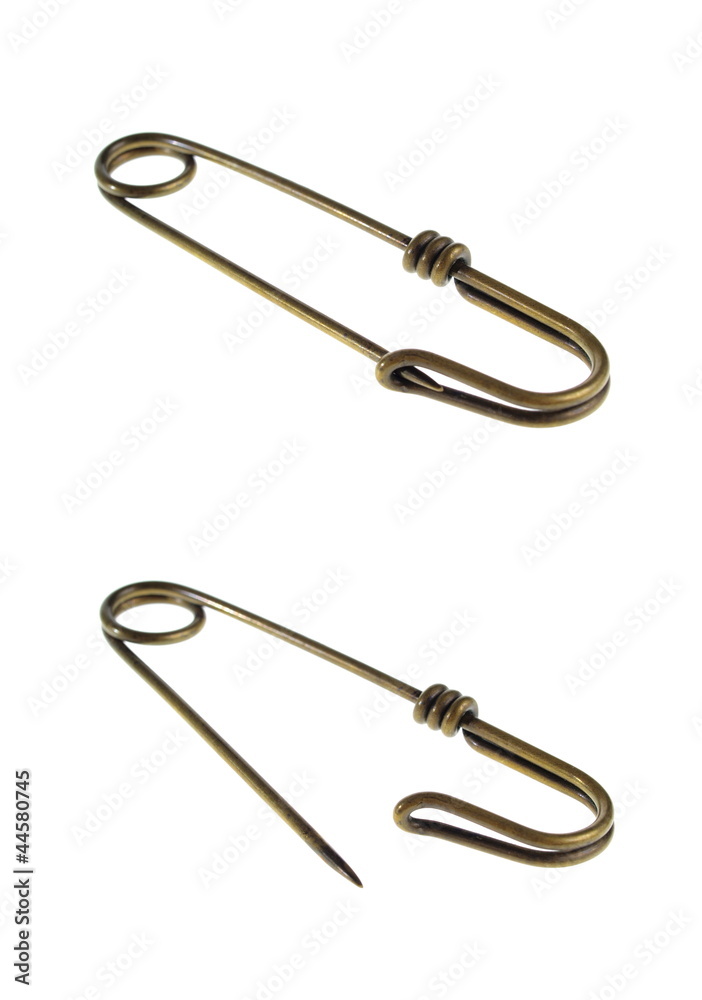 Old Safety Pin, jewellery studio isloated photo Old Safety Pin, jewellery studio isloated photo