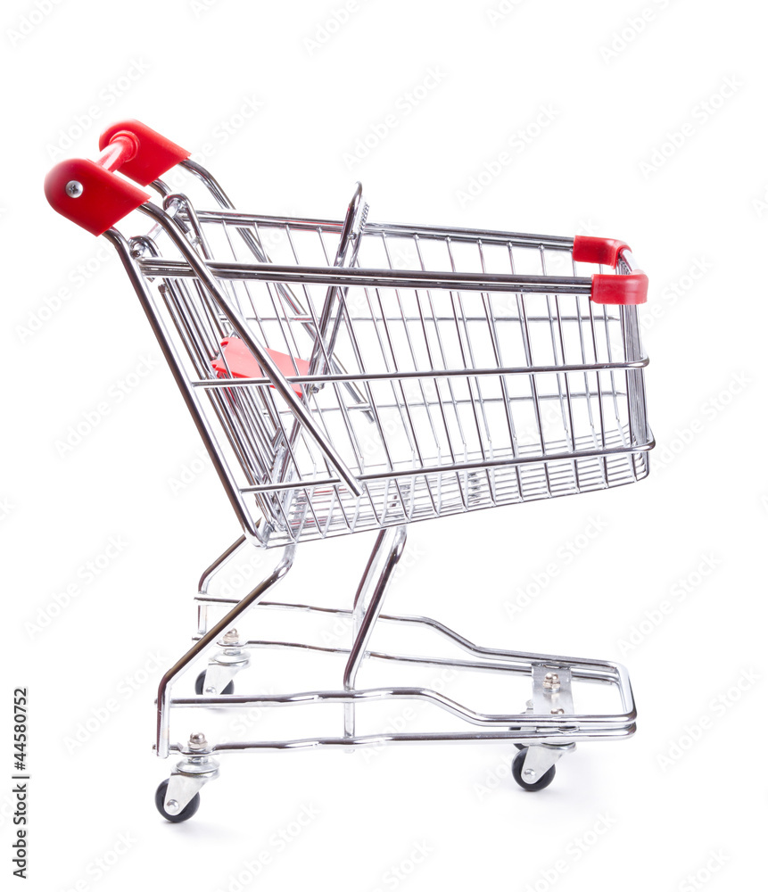 empty shopping cart isolated on white