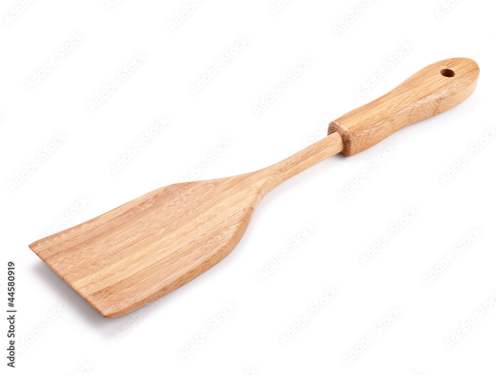 Bamboo spatula isolated on white Bamboo spatula isolated on white