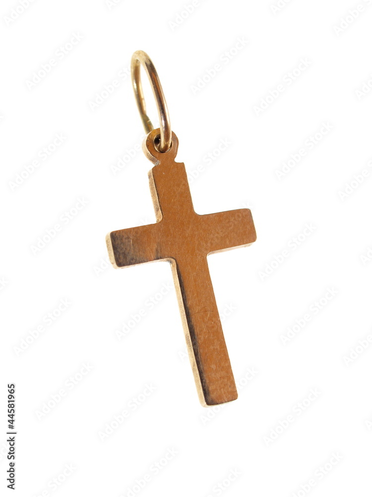 Golden Cross, jewellery studio isloated photo Golden Cross, jewellery studio isloated photo