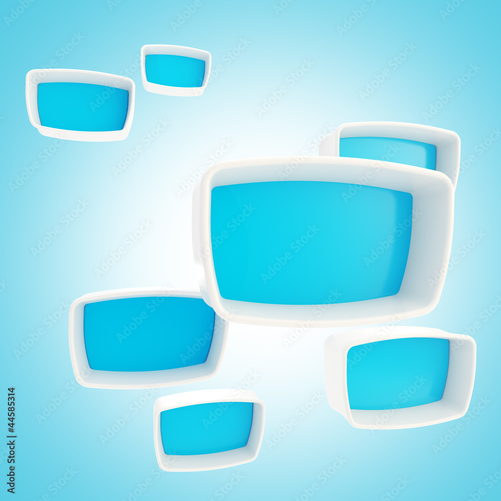 Blue showcase boxes glossy and plastic Blue showcase boxes glossy and plastic