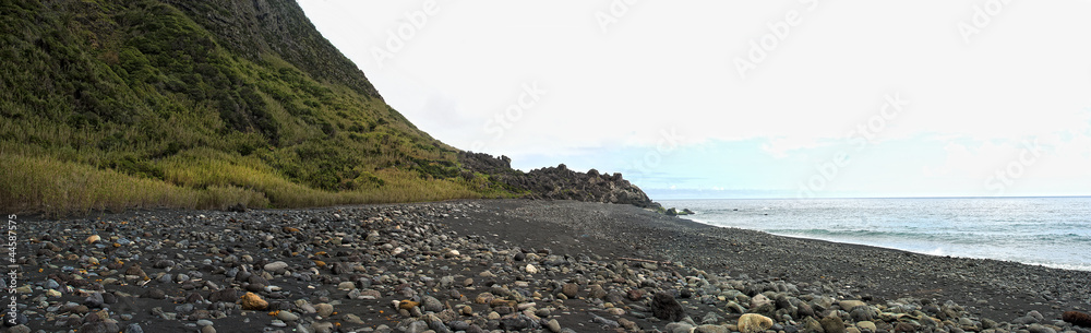 acores; deserted beach on flores