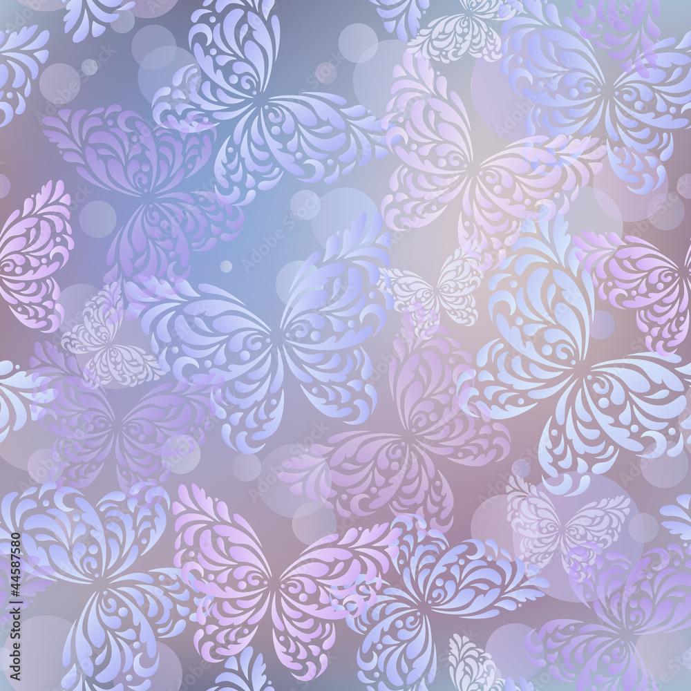 Seamless background with butterflies