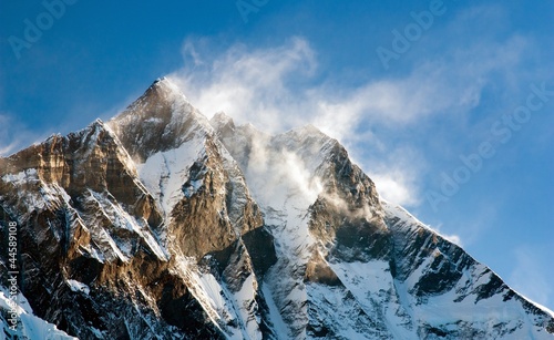 evening view of Lhotse with windstrom and snow clouds © Daniel Prudek