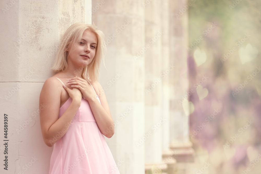 Fototapeta premium young woman in summer dress