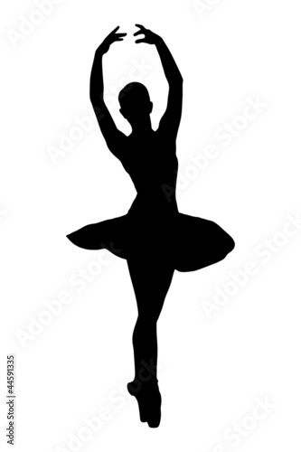 A silhouette of a ballerina dancer making a ballet