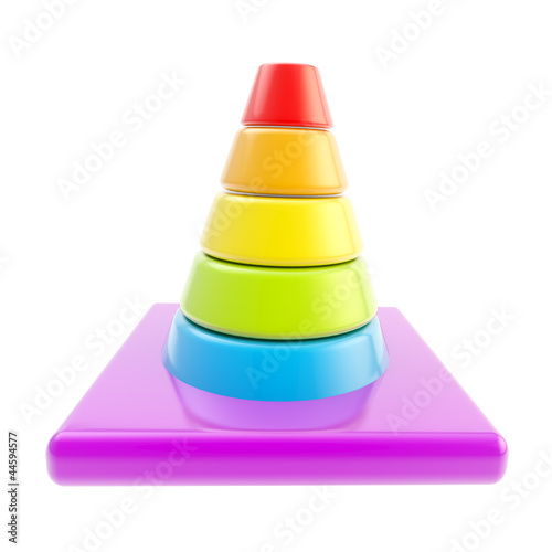 Glossy road cone colored in rainbow gradient0 isolated