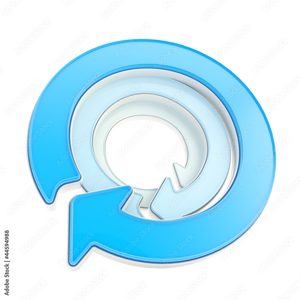 Circular copyspace emblem icon made of three arrows Circular copyspace emblem icon made of three arrows