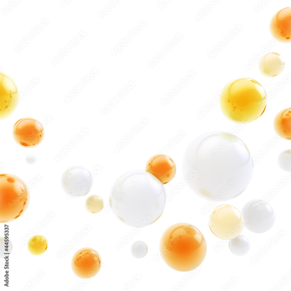 Abstract copyspace backdrop made of glossy spheres