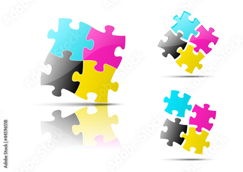CMYK puzzle icons