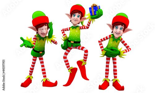 elves with small gift box photo