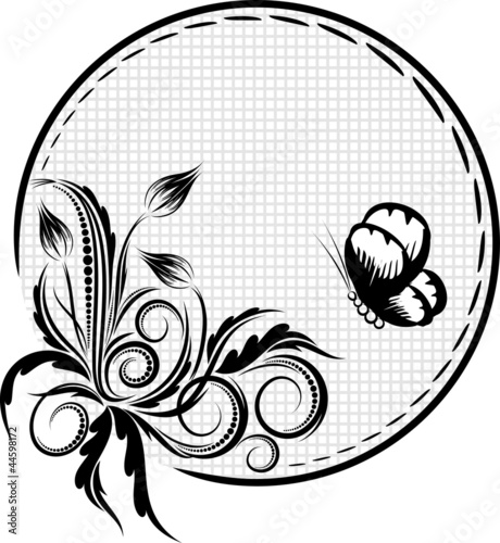 Decorative flourishes element for embroidery.